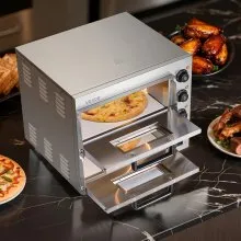 VEVOR Horno de Pizza de Encimera Comercial Eléctrico 559 x 475 x 433 mm 2 Capas