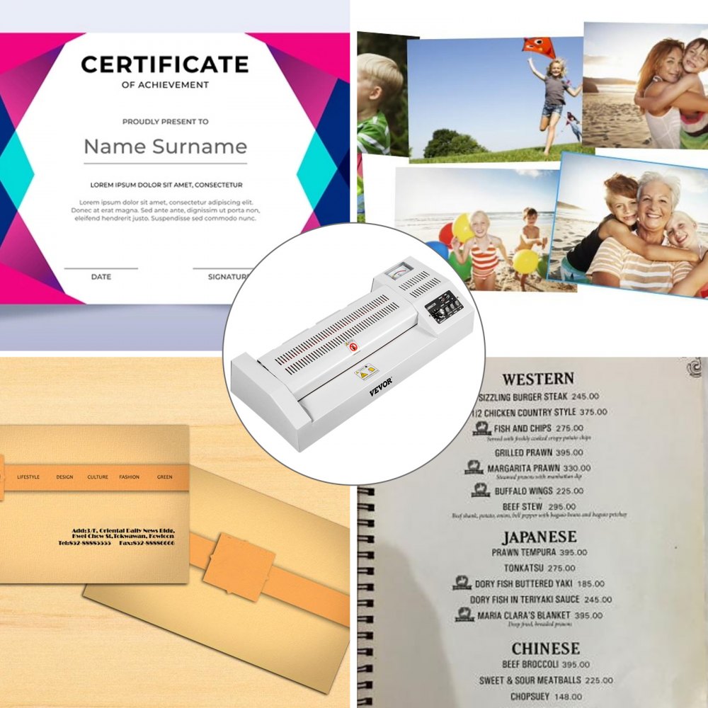 Vevor 320 Mm Plastificadora Térmica Laminadora De Documentos En Caliente Y Frío