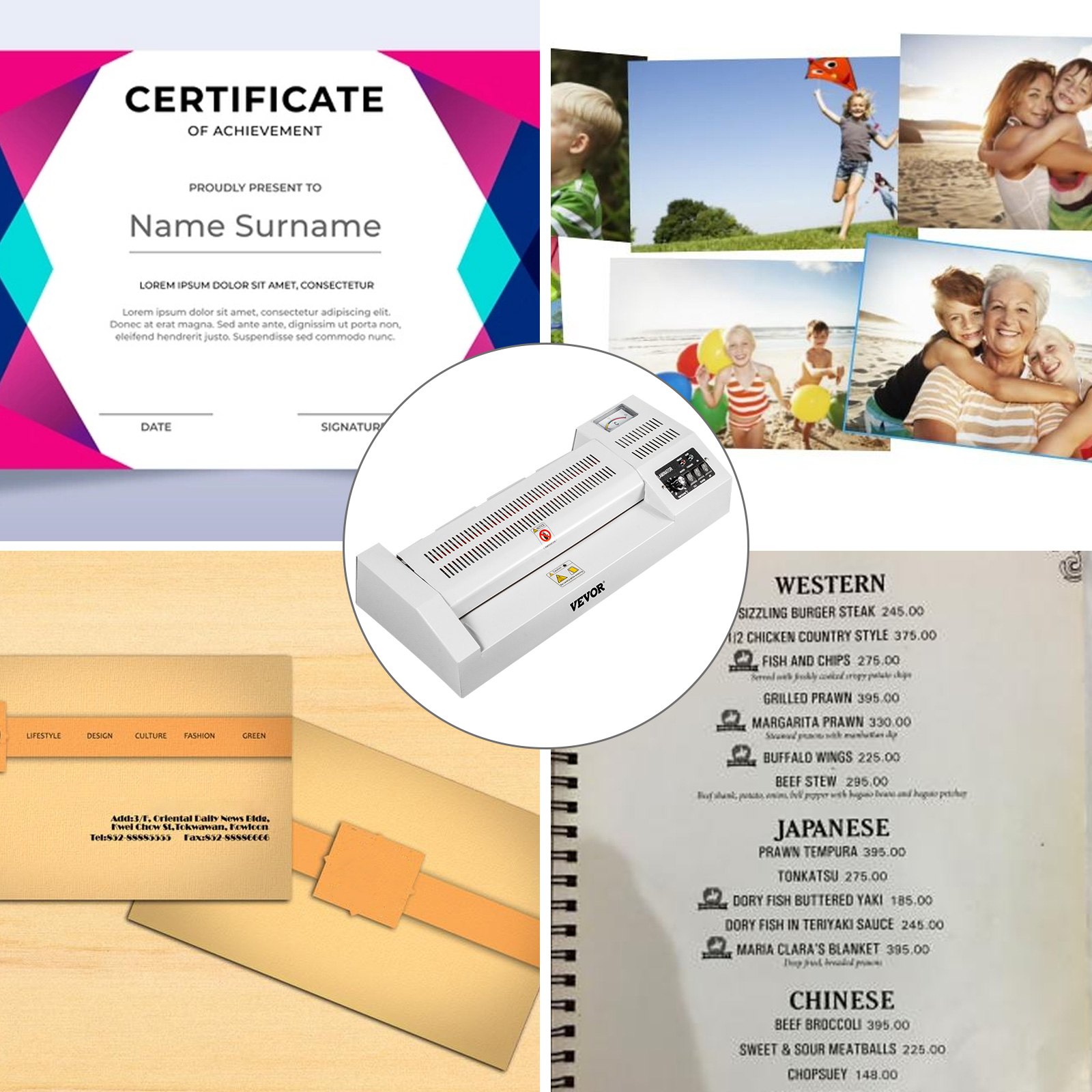 Vevor 320 Mm Plastificadora Térmica Laminadora De Documentos En Caliente Y Frío