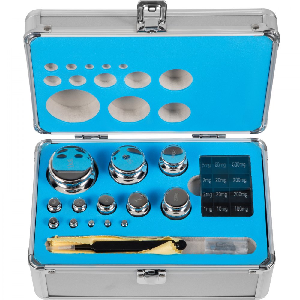 Conjunto De Peso De Calibración 25pcs 1mg-1kg Acero Inoxidable Pinzas Bolsillo