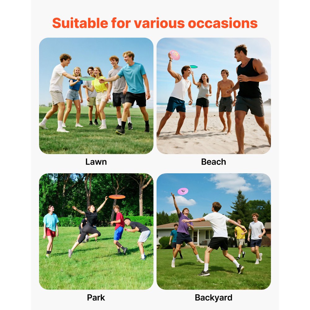 VEVOR Juego de 5 Piezas para Principiantes de Disco Golf para Entrenamiento de Fuerza Corporal Completo, con Putter, Driver de Rango Medio y Mini Marcador, para Jardín, Césped, Playa y Exteriores