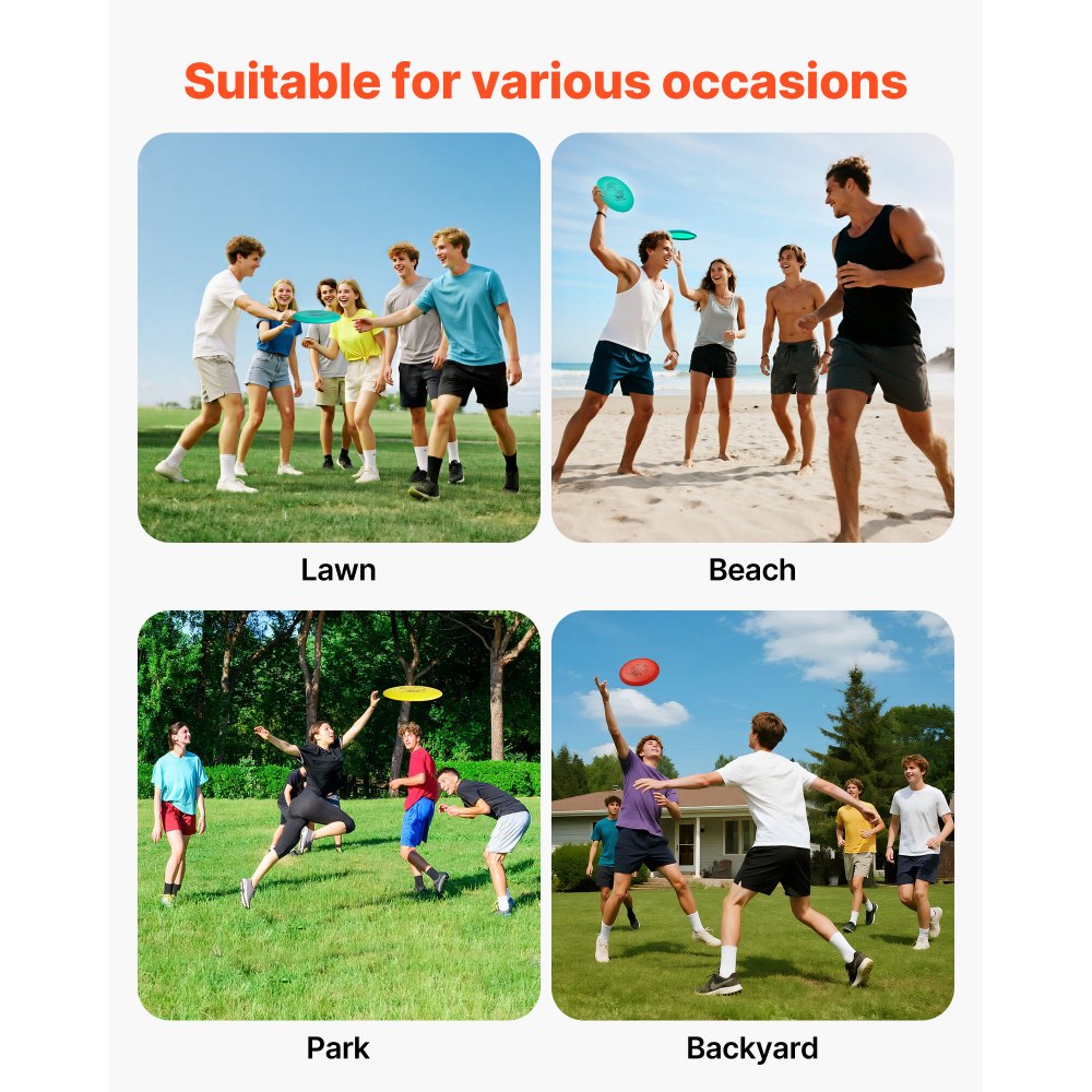 VEVOR Juego de Disco Golf 6 + 1 Piezas para Principiantes, Incluye Putter, Driver de Gama Media, Mini Marcador y Mochila Portátil, TPE, Ideal para Jardín, Césped, Playa y Parque al Aire Libre