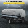 Funda para pontón VEVOR que protege un pontón de la lluvia y los rayos en un paisaje tormentoso.