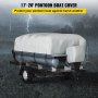 La funda para pontón VEVOR protege un pontón durante una tormenta con relámpagos de fondo.