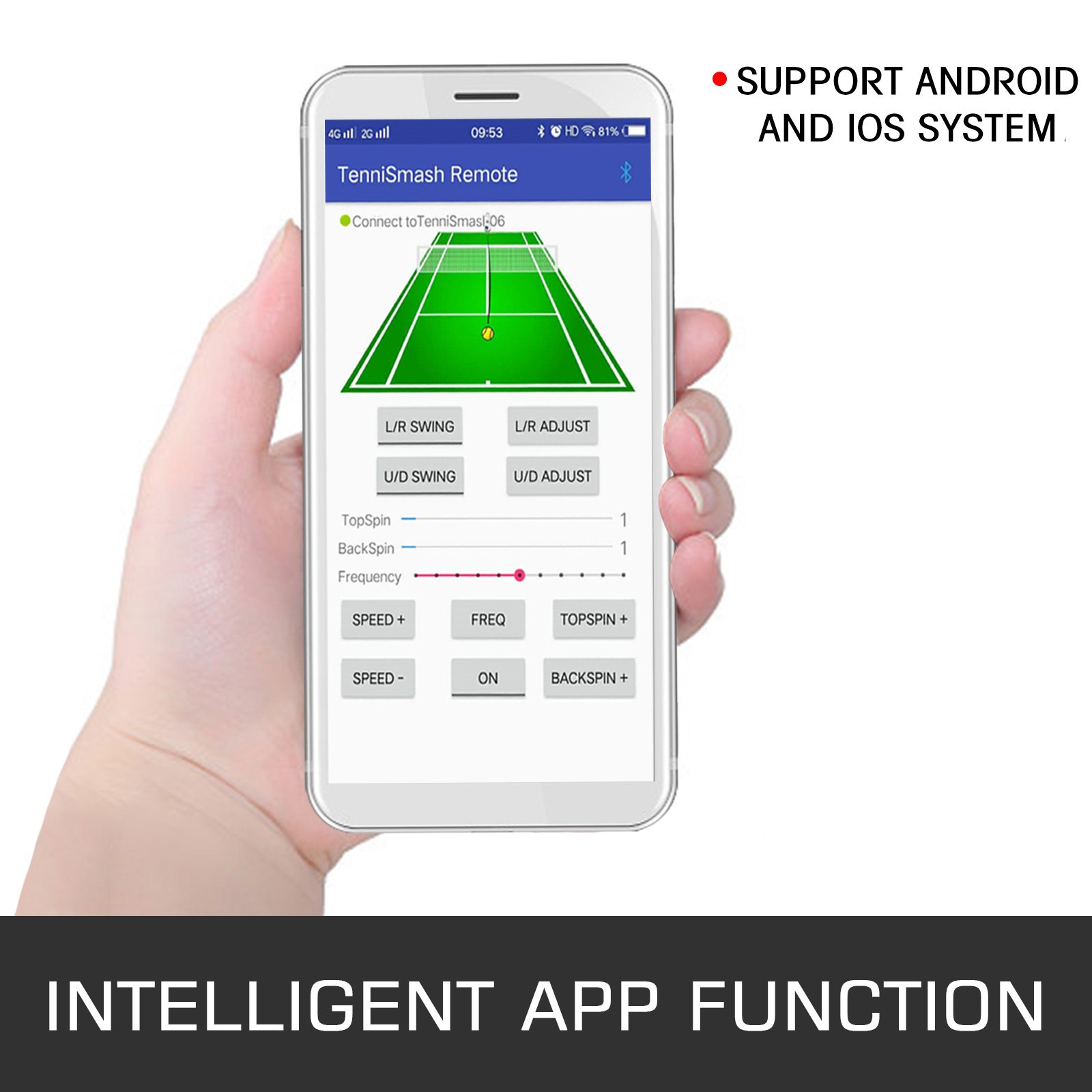 VEVOR Máquina de Pelota para Tenis Portátil Servicio Ligero de Pelota para Tenis Maquina para Tenis Adecuado para Profesionales y Principiantes con Aplicación Inteligente