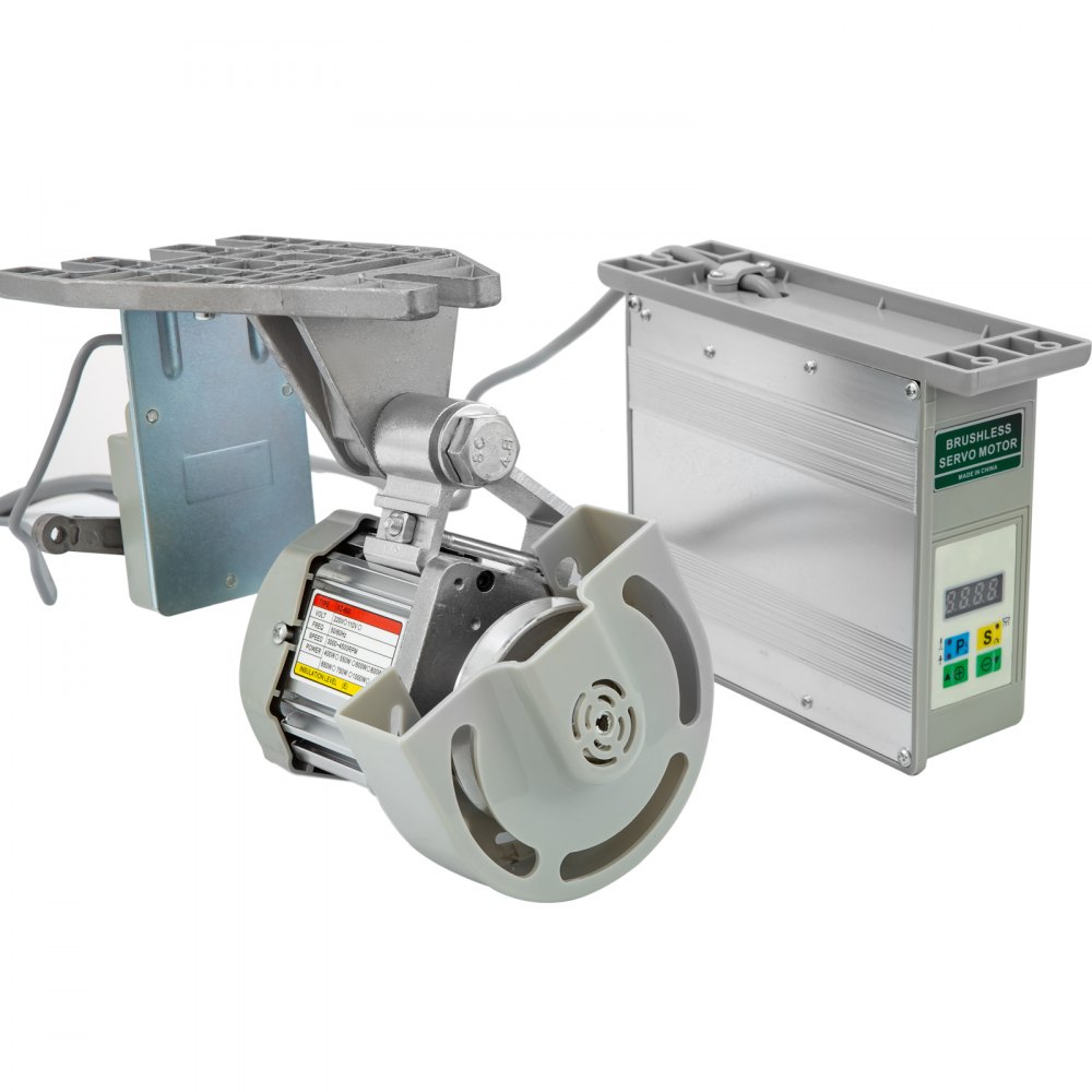 VEVOR Motor de La Máquina de Coser 750 W 220 V Servomotor de Ahorro de Energía Sin Escobillas 1 HP 500-3500 RPM Máquina de Coser Industrial con Posicionador de Agujas Embrague Silencioso y Sensible