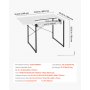 VEVOR Mesa de Costura con Tablero Plegable, Estante Ajustable y Patas de Acero, Multiusos, para Estudio de Moda en Casa, Estudio de Arte, Institución Educativa, Color Blanco, 1045 x 600 x 760 mm