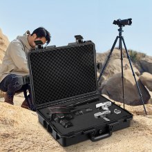 VEVOR Maletín Rígido de Portátil 15-17" Estuche Rígido Impermeable 46x36x13 cm Estuche Rígido de Transporte Estanco al Agua IP67 A Prueba de Aplastamiento, Material de Polipropileno para Exterior