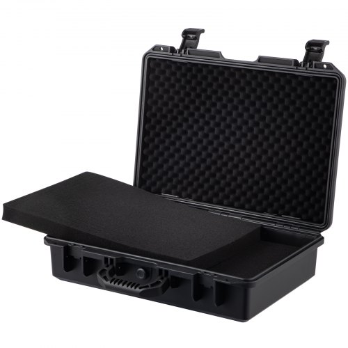 VEVOR Maletín Rígido de Portátil 15,6" Estuche Rígido Impermeable 46x36x13 cm Estuche Rígido de Transporte Estanco al Agua IP67, A Prueba de Aplastamiento, Material de Polipropileno para Exterior