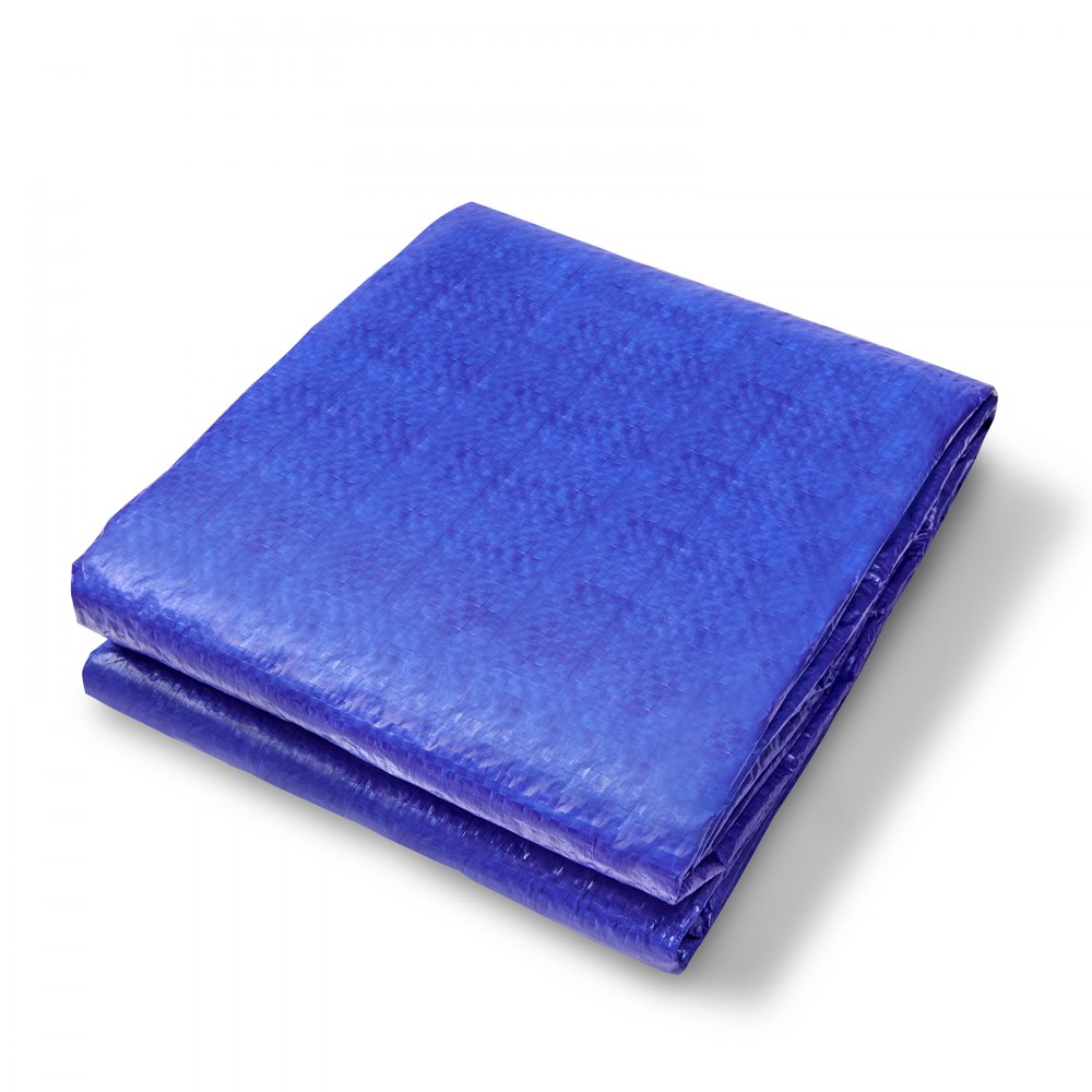 VEVOR Lona Protectora para Exteriores 365,76x487,7 cm Lona Impermeable de Polietileno Espesor de 5 mils, Resistente a los Rayos UV y a la Temperatura con Ojales Reforzados, Alta Durabilidad, Azul