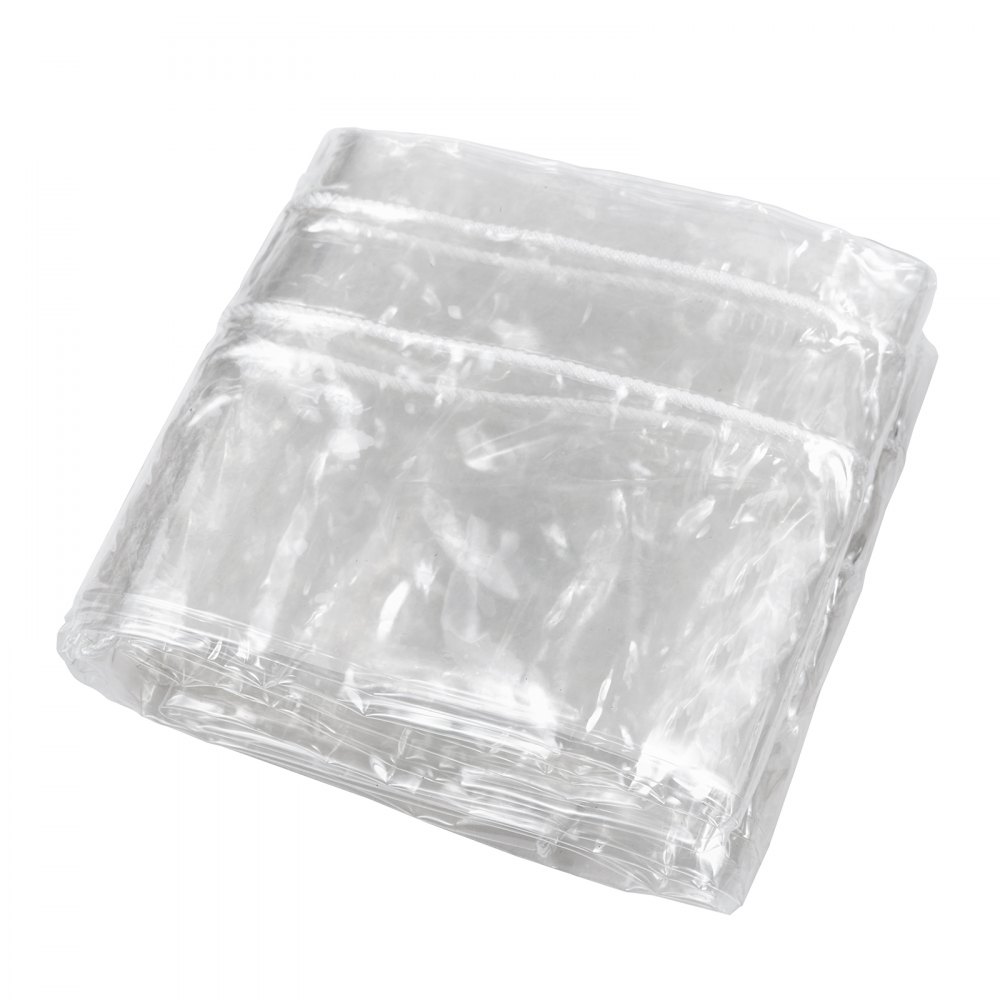 VEVOR Lona Transparente Impermeable con Ojales 3x4 m Lona de PVC Impermeable Exterior Cortina Protectora de Vinilo para Cubrir Invernadero Terraza Pabellón Garaje Jardín Coche Barcos Pilotes de Madera