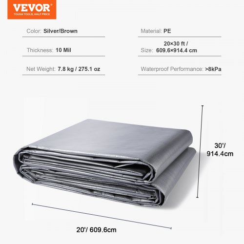 Lona Blanca Impermeable 180g/m² Con Ojales - 3x4m, Resistente A UV Y Desgarros