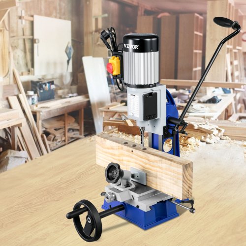 VEVOR Máquina Embutidora con Banco de Trabajo Móvil para Trabajo de La Madera Perfecta para La Realización de Tenones Cuadrados Utilizar para Procesar Productos de Madera y Materiales Metálico