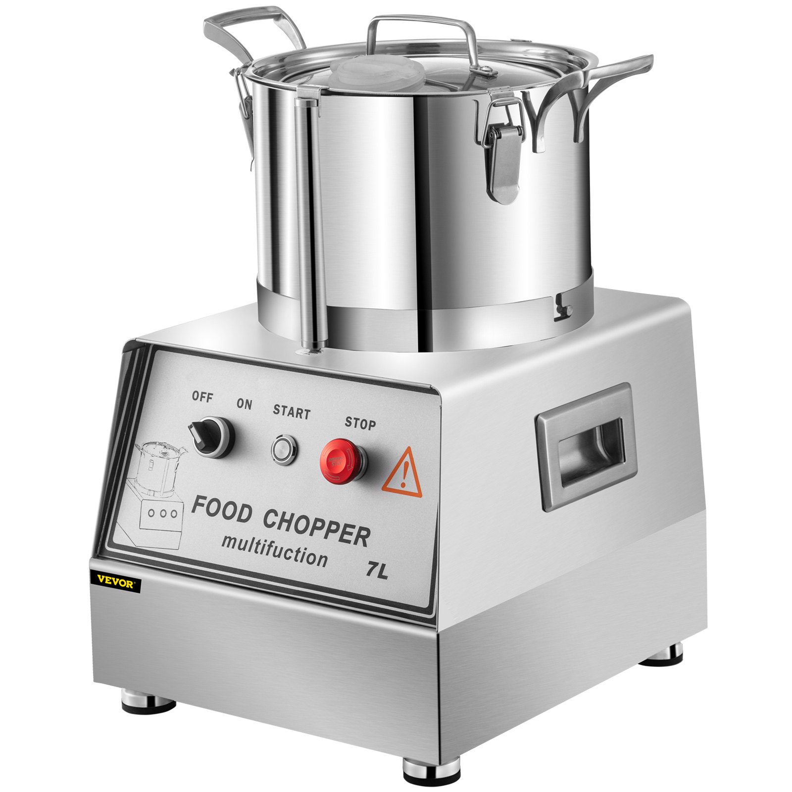 Procesador De Alimentos 750w 6l Acero Inoxidable Restaurantes Cocinas Domésticas