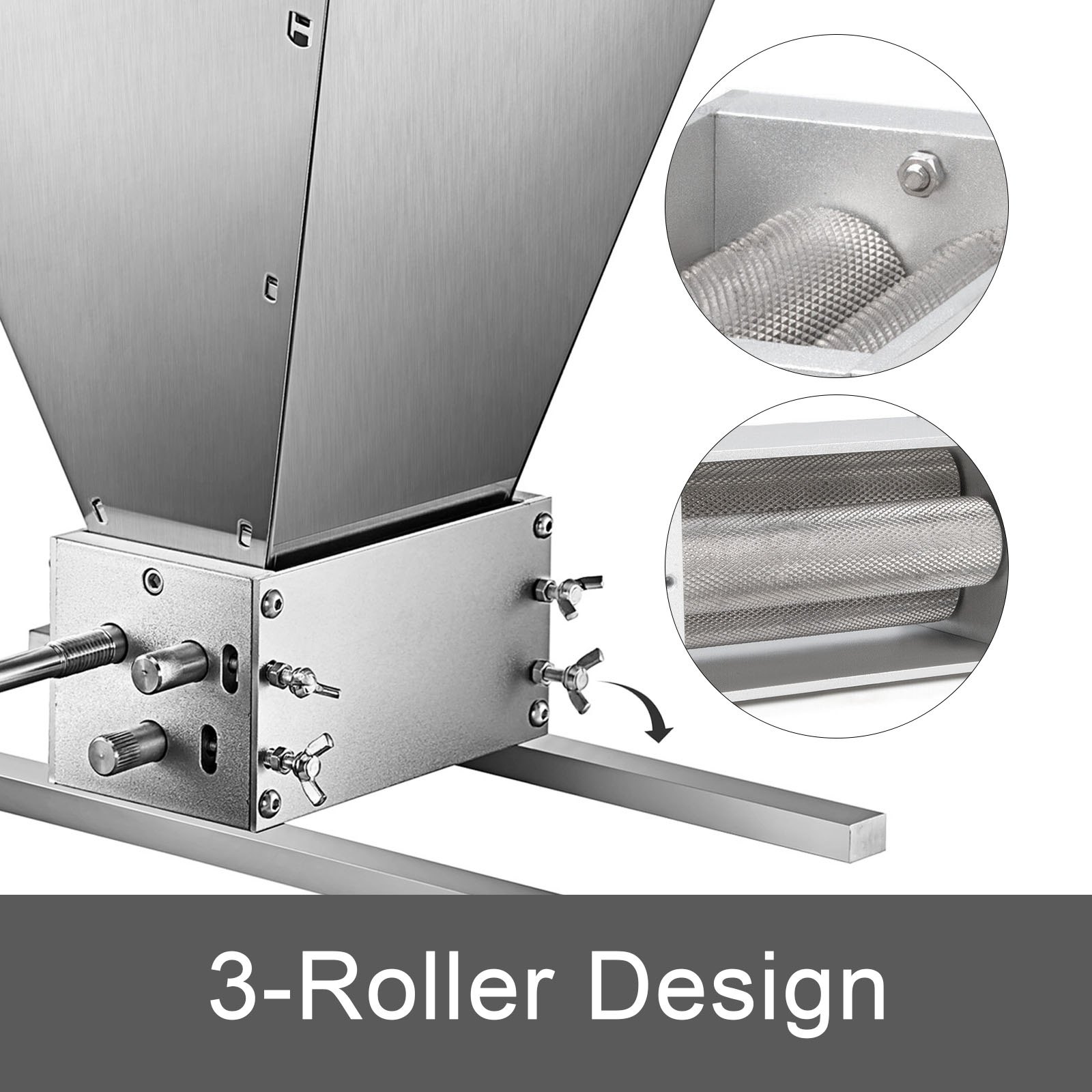 Molino De Grano De 3 Rodillos 5kg Manual Trituradora De Acero Inoxidable