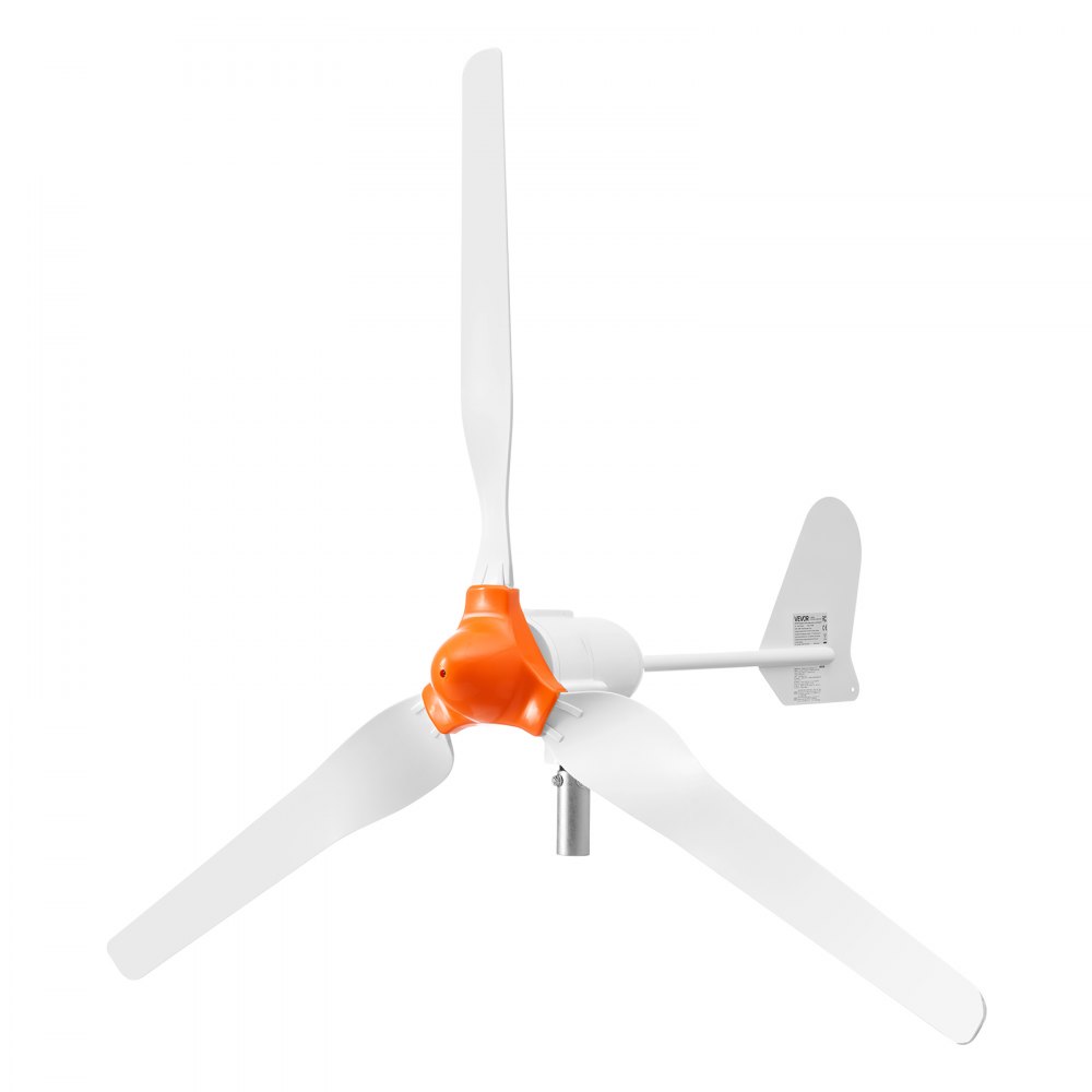VEVOR Generador Eólico 24 V 1200 W Turbina Eólica de 3 Palas, Aerogenerador con Controlador Híbrido Eólico-Solar, Arranque de 2,5 m/s, Pantalla LCD para Panel Solar Barco Casa Autocaravana Granja