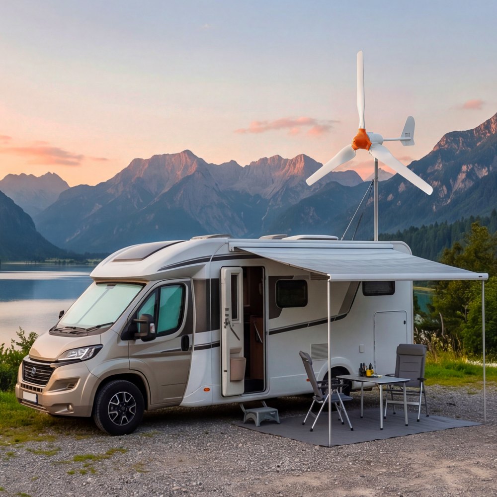 VEVOR Generador Eólico 12 V 1000 W Turbina Eólica de 3 Palas, Aerogenerador con Controlador Híbrido Eólico-Solar, Arranque de 2,5 m/s, Protección IP67, para Casa Granja Barco Autocaravana Panel Solar
