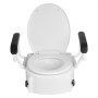 VEVOR Raised Toilet Seat with Arms, 136.1 kg Load Capacity, 3-Level Adjustable Height, Widened Commode Elevated Toilet Seat Riser with Padded Handles for Seniors, Elderly, Handicap, Disabled, Adults