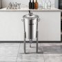 VEVOR Recipiente de Fermentación Cónico de Acero Inoxidable, 30 L, para Elaboración Casera de Cerveza y Vino, Caldera de Fermentación con Fondo Cónico, Patas Extensibles, Tapa, Asa y Termómetro