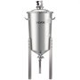 VEVOR Recipiente de Fermentación Cónico de Acero Inoxidable, 30 L, para Elaboración Casera de Cerveza y Vino, Caldera de Fermentación con Fondo Cónico, Patas Extensibles, Tapa, Asa y Termómetro