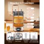 VEVOR Sistema Eléctrico de Elaboración de Cerveza, Olla de Cocción de 60 Litros, Cuba de Maceración con Memoria de Recetas, Modo Automático/Manual, Panel de Control y Tubo de Circulación, Plata