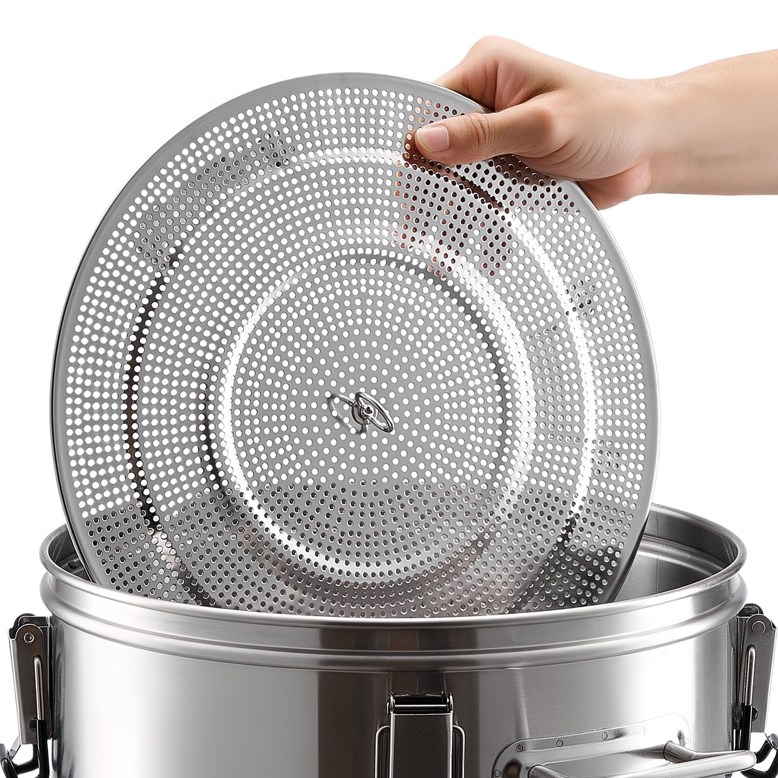 VEVOR Sistema Eléctrico de Elaboración de Cerveza, Olla de Cocción de 30 L, Carcasa de Acero Inoxidable 304, Macerador con Barril Interior Integrado, Asa y Grifo Reforzados, 420 x 325 x 720 mm