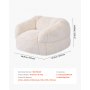 VEVOR Sofá Puf para Adultos con Reposabrazos y Relleno de Espuma de Alta Densidad, Cómodo y Agradable para la Piel, Ideal para Ver la Televisión, Leer o Relajarse, Color Beige, 480 x 430 x 400 mm