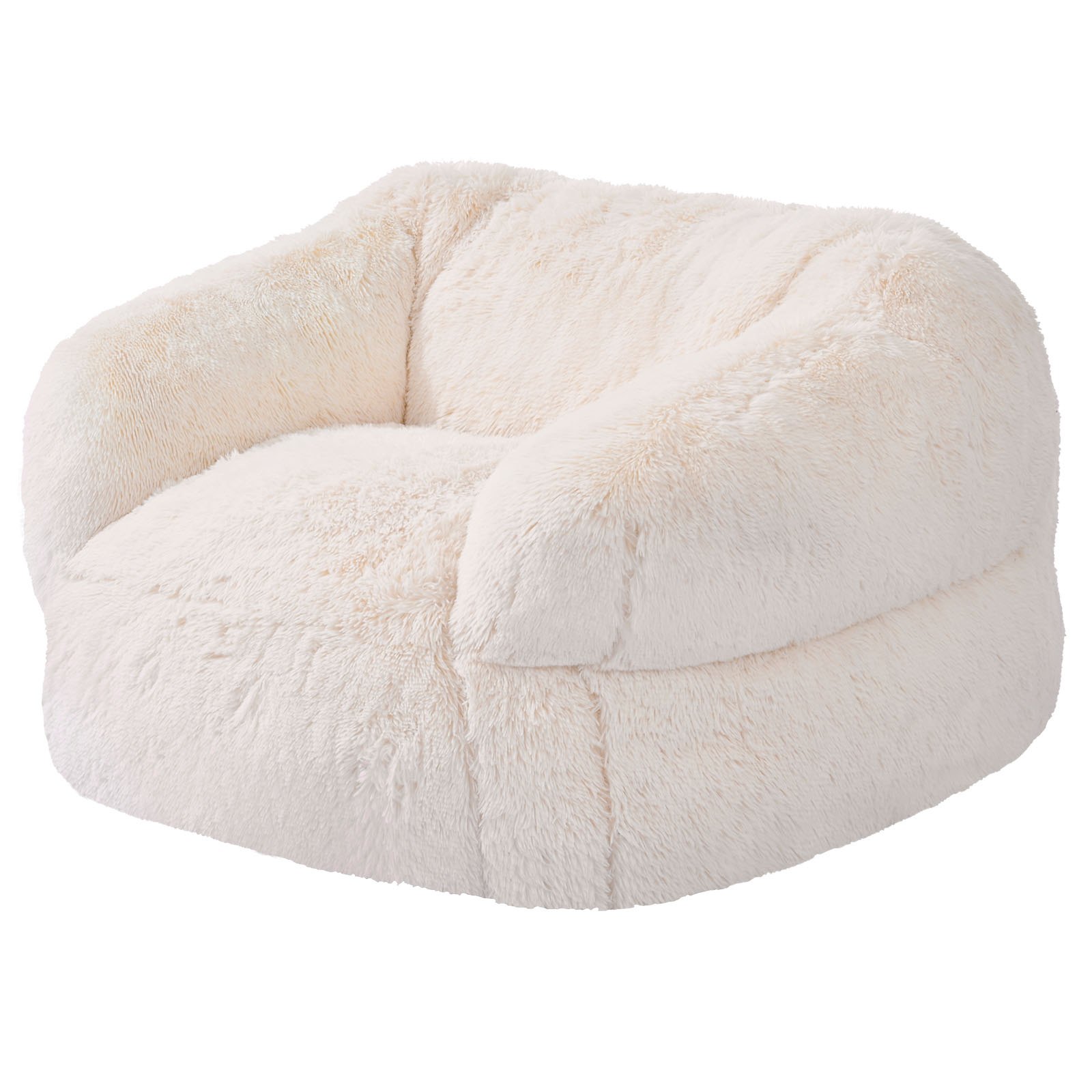 VEVOR Sofá Puf para Adultos con Reposabrazos y Relleno de Espuma de Alta Densidad, Cómodo y Agradable para la Piel, Ideal para Ver la Televisión, Leer o Relajarse, Color Beige, 480 x 430 x 400 mm