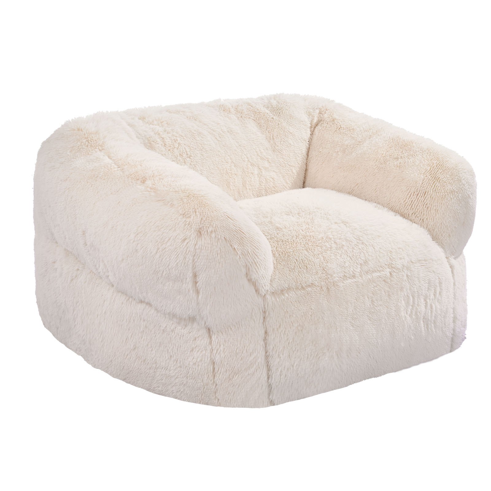 VEVOR Sofá Puf para Adultos con Reposabrazos y Relleno de Espuma de Alta Densidad, Cómodo y Agradable para la Piel, Ideal para Ver la Televisión, Leer o Relajarse, Color Beige, 480 x 430 x 400 mm