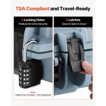 VEVOR Estuche Rígido para Armas Largas, con Cerradura y Espuma Precortada de 4 Capas, Enrollable, Resistente al Agua IP67 y Polvo, 1089 x 392 x 155 mm, Color Gris, para Viajes en Avión y Tren