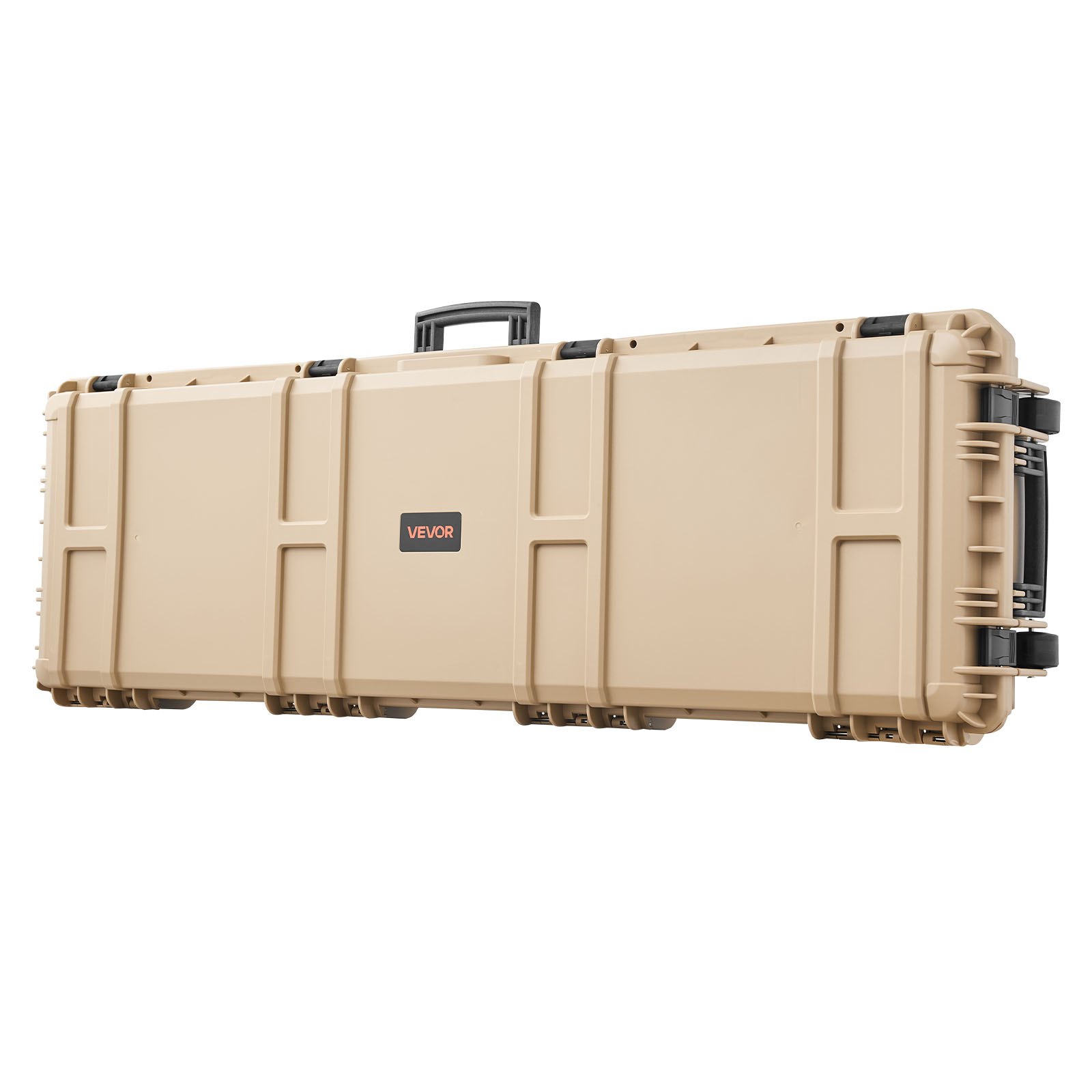 VEVOR Estuche Rígido para Armas Largas, PP, con Cerradura y Espuma Precortada, Enrollable, Resistente al Agua IP67, 139,1 x 43,5 x 18,8 cm, Color Caqui, para Viajar en Medios de Transporte Público