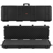 VEVOR Estuche Rígido para Armas Largas, con Cerradura y Espuma Precortada, Enrollable, Resistente al Agua IP67, 1391 x 435 x 188mm, Color Negro, para Viajeros, Aficionados al Tiro, y Cazadores