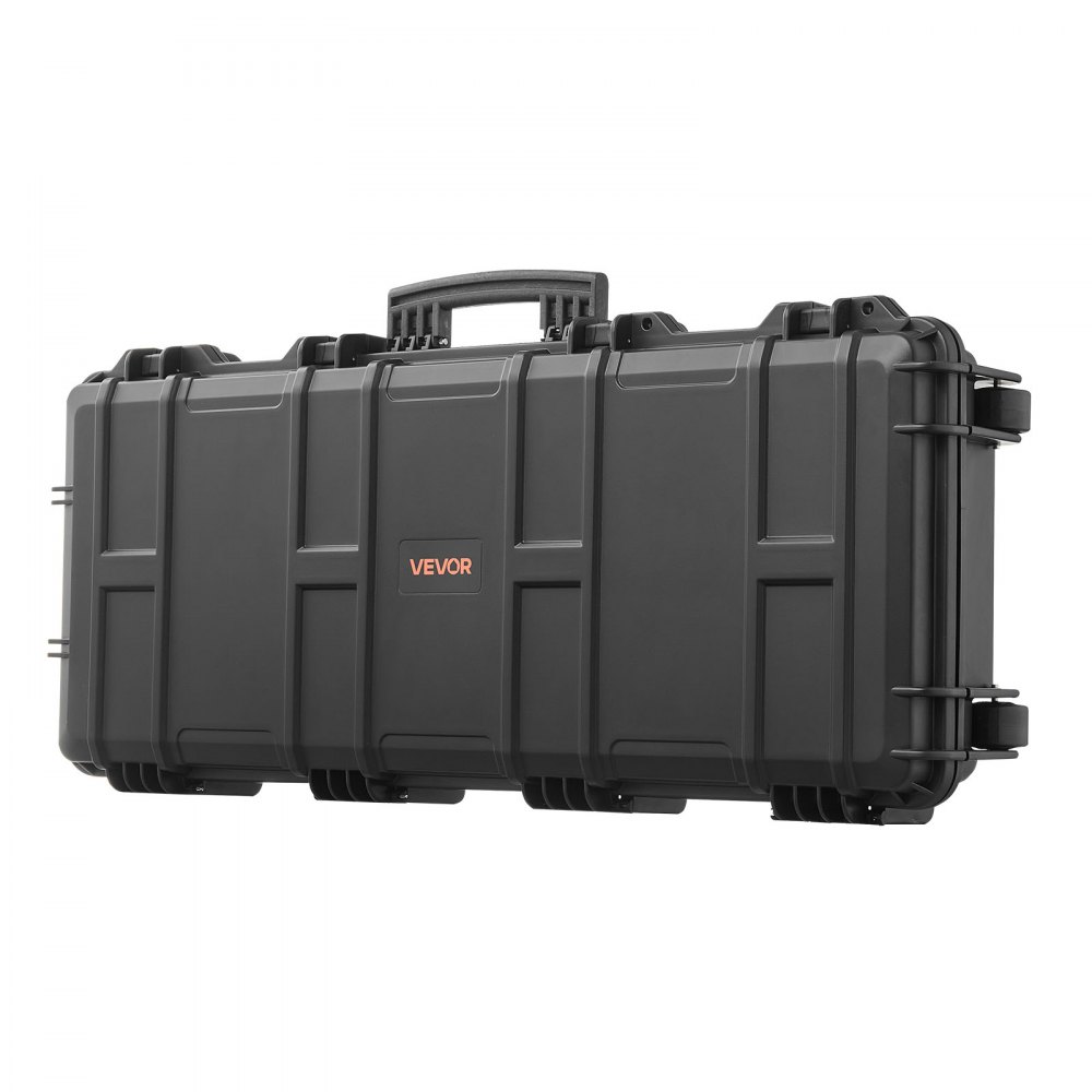 VEVOR Estuche Rígido para Armas Largas, con Cerradura y Espuma Precortada, Enrollable, Resistente al Agua IP67, 97,8 x 42 x 17,3 cm, Color Negro, para Viajeros, Aficionados al Tiro, y Cazadores
