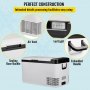 VEVOR Nevera Portátil Eléctrica 25 L 60 W Refrigerador Portátil con 2 Zonas 12/24 V Nevera Camping de Viaje Refrigeración Eficiente -20°C - 20°C