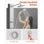 VEVOR Sistema de Torre de Panel de Ducha con Cabezal Tipo Lluvia, Acero Inoxidable, Grifo 3 Funciones, para Montaje en Pared con 6 Chorros Corporales y Ducha de Mano, 1240 x 200 x 450 mm, Plata