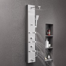VEVOR Sistema de Torre de Panel Ducha 4 en 1 Cabezal de Lluvia Chorro de Masaje