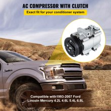 Compresor y embrague de aire acondicionado para CO 101290C (4L3Z19703AB) 93-07 Ford Lincoln Mercury 4.2L 4.6L 5.4L 6.8L