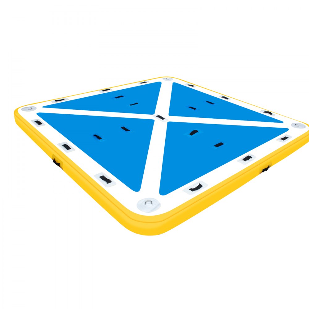 Vevor Plataforma De Muelle Inflable Pvc 8 X 8 Pies Con Bomba De Aire Eléctrica