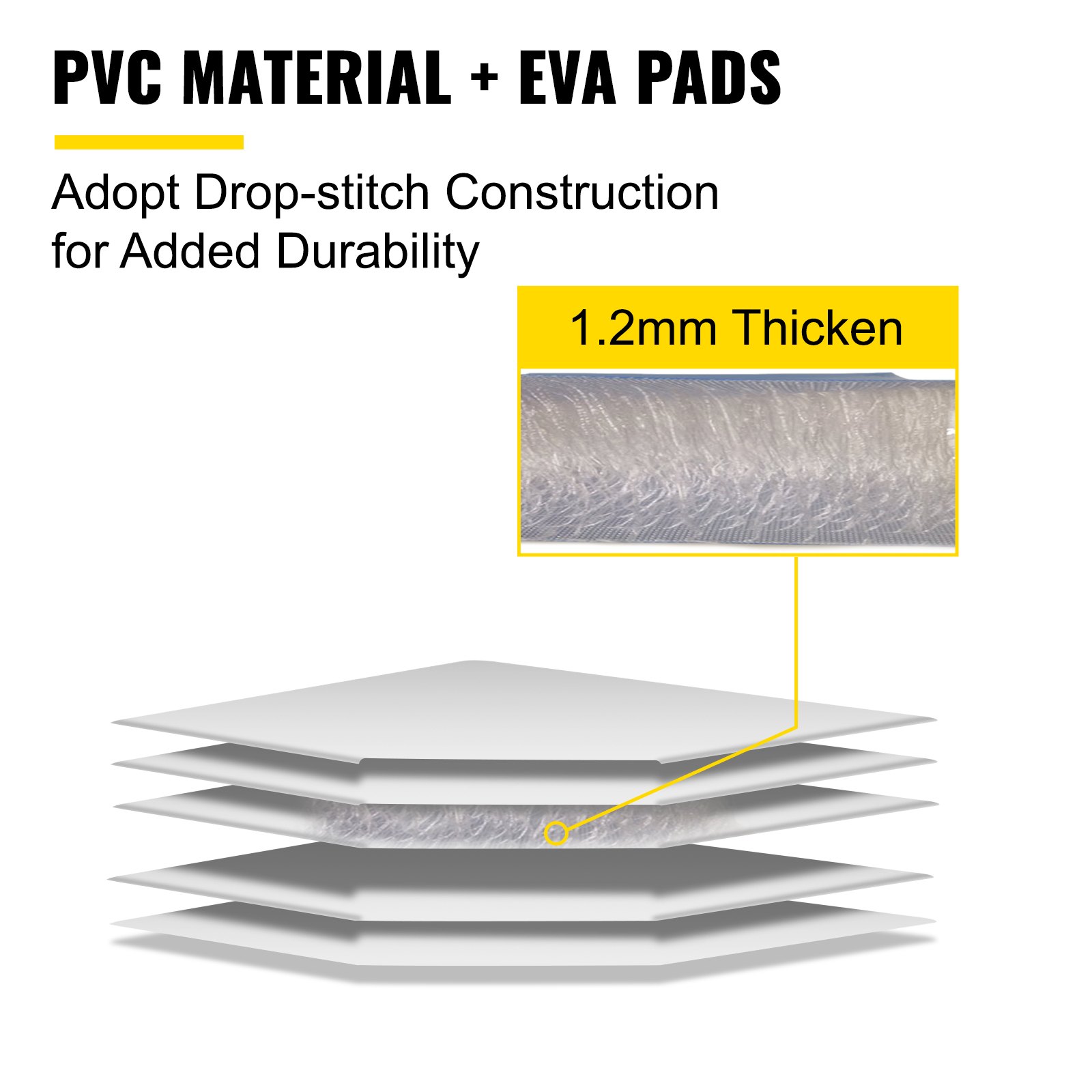 Vevor Plataforma De Muelle Inflable Pvc 8 X 8 Pies Con Bomba De Aire Eléctrica