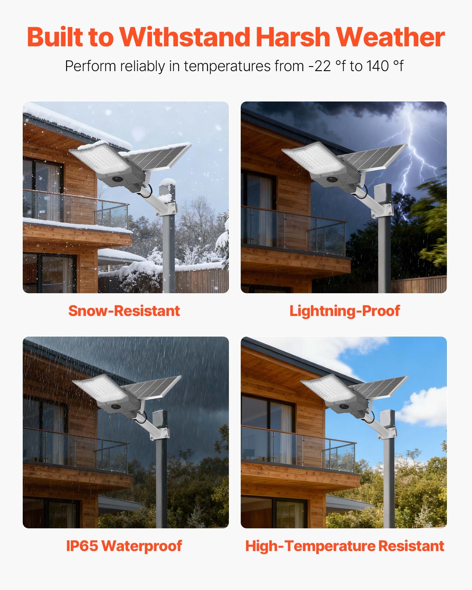 VEVOR Farola Solar para Exteriores 12000 W, 900 000 LM, de Anochecer a Amanecer, Lámpara de Seguridad LED de Tipo Dividido, Control Remoto RF, Resistente al Agua IP65, para Entrada de Vehículos