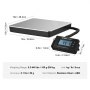 VEVOR Platform Scale 150g-200kg Parcel Scale 50g Accuracy Digital Scale kg/lbs/lbs:oz Counting Scale 309x262x45mm ABS Stainless Steel Tare Functions AC/DC Power Supply Industrial Scale Letter Scale