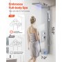 VEVOR Sistema de Columna de Ducha Acero Inoxidable y Cabezal de Lluvia 5 Modos