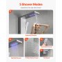 VEVOR Sistema de Columna de Ducha Acero Inoxidable y Cabezal de Lluvia 5 Modos