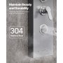 VEVOR Sistema de Ducha con Panel Tipo Torre y Cabezal Tipo Cascada, Acero Inoxidable, Grifo 5 Funciones, Sistema de Masaje de Lluvia de Montaje en Pared con 3 Chorros, Ducha Mano y Caño Bañera