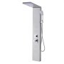 VEVOR Sistema de Ducha 5 en 1 con Panel Tipo Torre y Cabezal Tipo Cascada con Efecto Lluvia, LED, Columna de Ducha de Acero Inoxidable Cepillado, Grifo 5 Funciones, con Caño de Mano y de Bañera