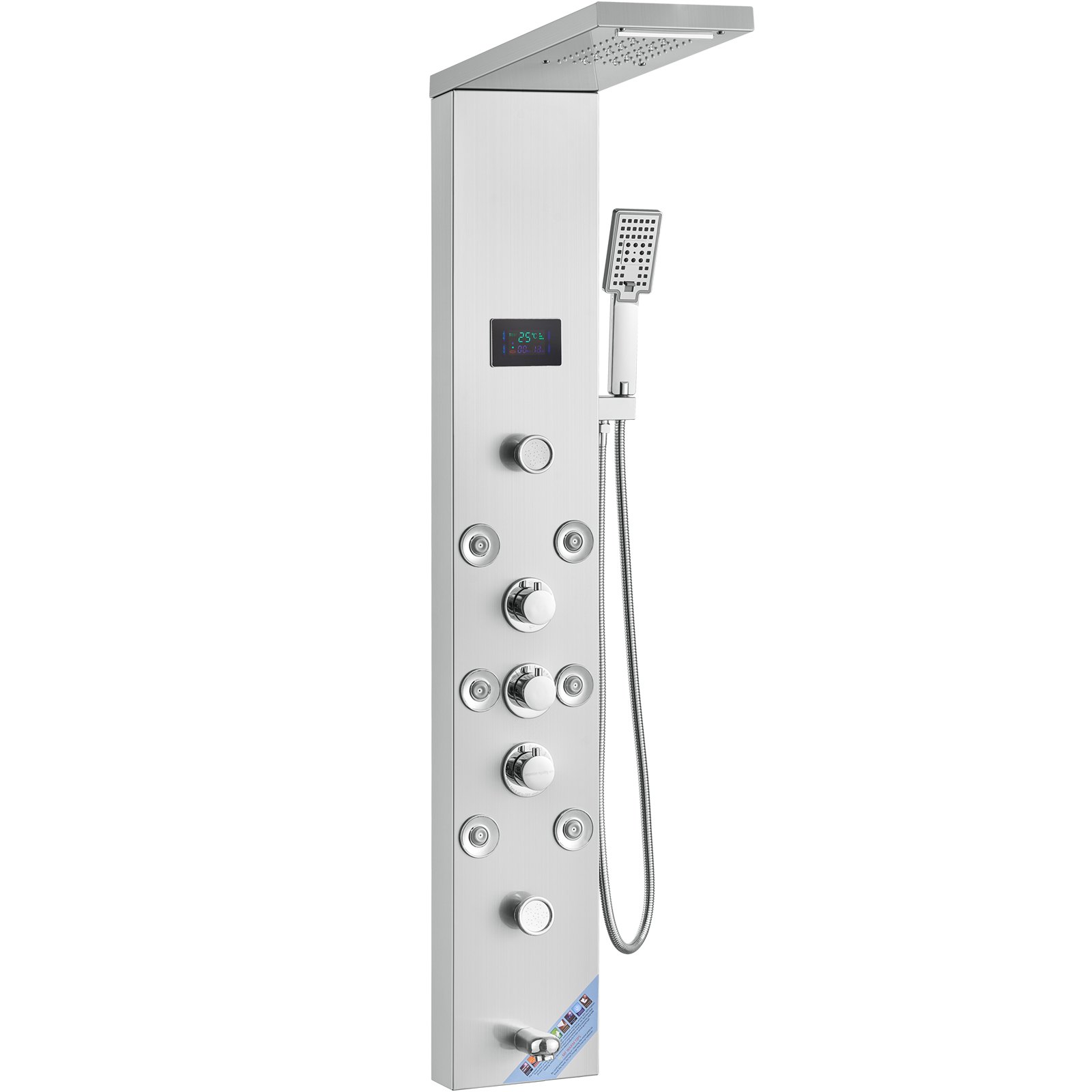 VEVOR Sistema de panel de ducha de acero inoxidable 6 modos hidroeléctricos