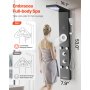 VEVOR Sistema de Torre de Panel Ducha 6 en 1 Acero Inoxidable Cabezal Lluvia