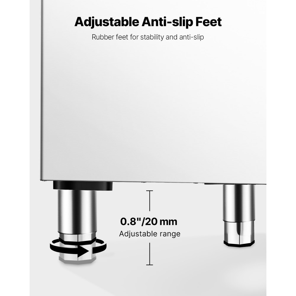 VEVOR Storage Container for Commercial Ice Cube Makers, Ice Bin with 113.4 kg Capacity, Ice Storage Container with Filter & Non-Slip Rubber Feet, for Restaurants, Hotels, and Beverage Shops
