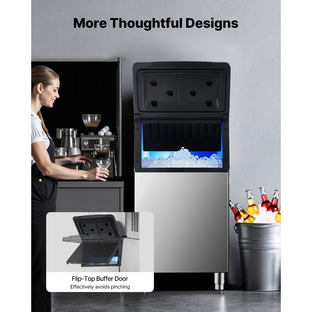 VEVOR Commercial Ice Maker Storage Bin, 136 kg Capacity Ice-Bin, Commercial Ice Storage Bin with Adjustable Anti-slip Rubber Feet, Suitable for Restaurant Hotel and Beverage Shops