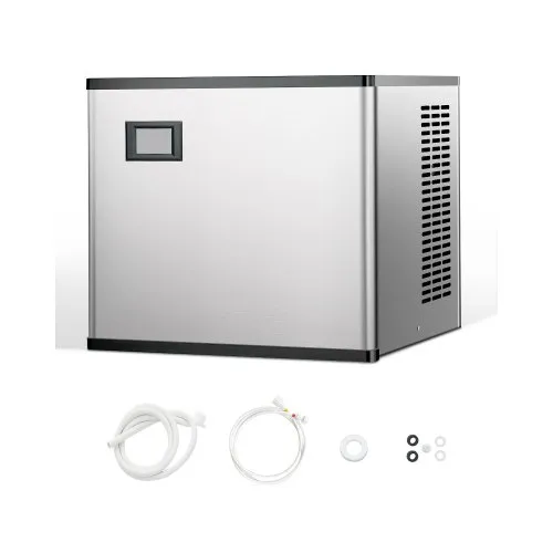 VEVOR Máquina para Fabricar Hielo 136 kg / 24 h Máquina de Hielo de Acero Inoxidable 508 mm Autolimpiante Programada Máquina de Cubitos de Hielo Modular para Restaurantes Hoteles (Solo Cabezal)